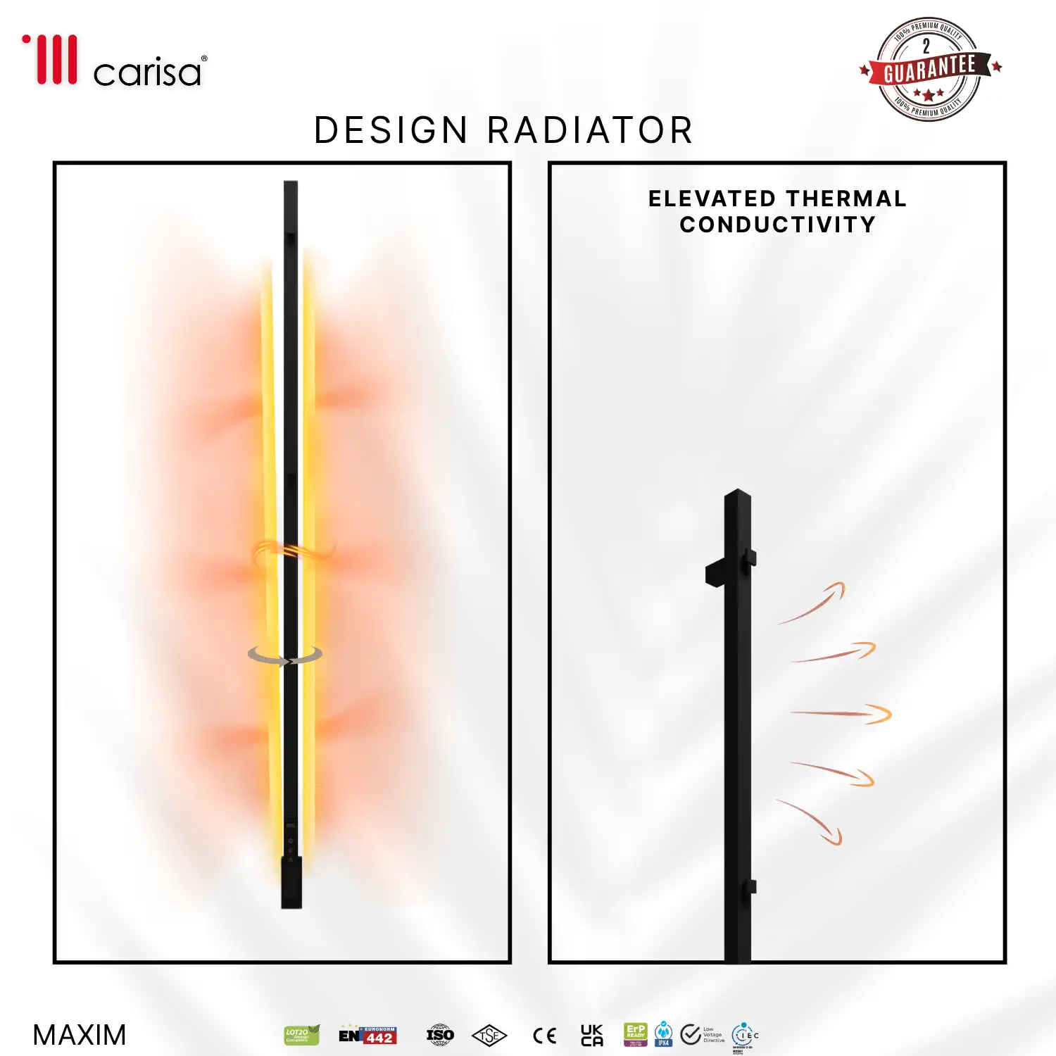 3 Lighted design radiator with elevated thermal conductivity for efficient heating.