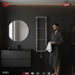 Carisa Vero Mirror Polished Electric Designer Towel Rail - Image 3