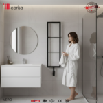 Carisa Vero Matt Black Electric Designer Towel Rail - Image 8