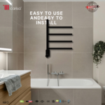 Carisa Neo Brushed Nickel Electric Designer Towel Rail - Image 4