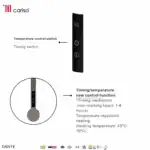 Temperature control switch for electric heating device.