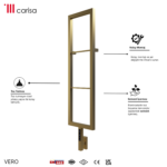 Carisa Vero Brushed Brass PVD Electric Designer Towel Rail - Image 6
