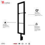 Carisa Vero Matt Black Electric Designer Towel Rail - Image 4
