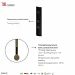 Flexible temperature control switch for heating devices.