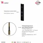 Temperature control switch for heating devices, digital touch sensor.