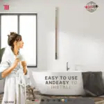 Enhanced mobility grab bar for bathroom safety and support.