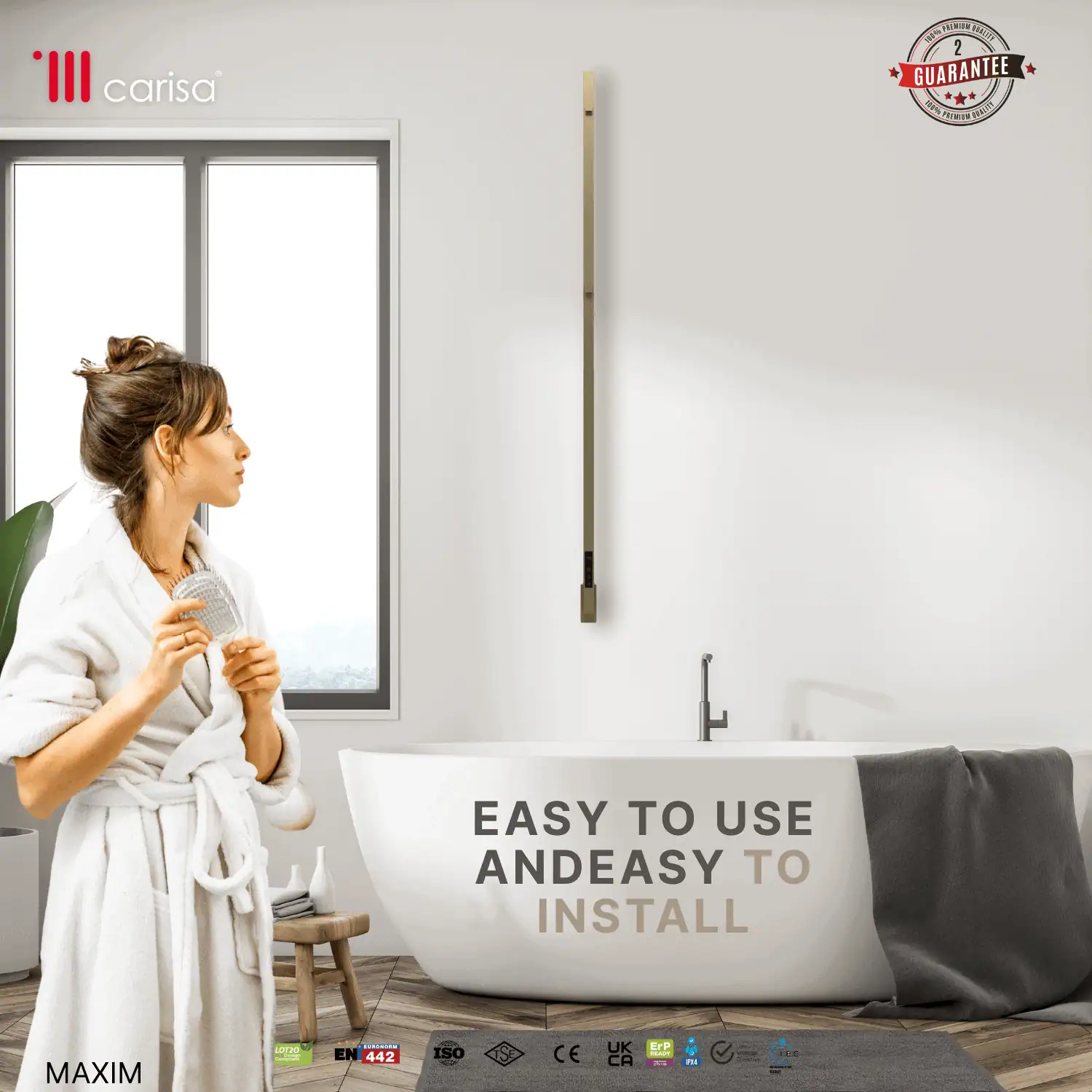 (İngilizce) (2) Enhanced mobility grab bar for bathroom safety and support.