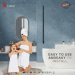 Bathroom wall ladder radiator for heating and drying beauty bathroom decor.